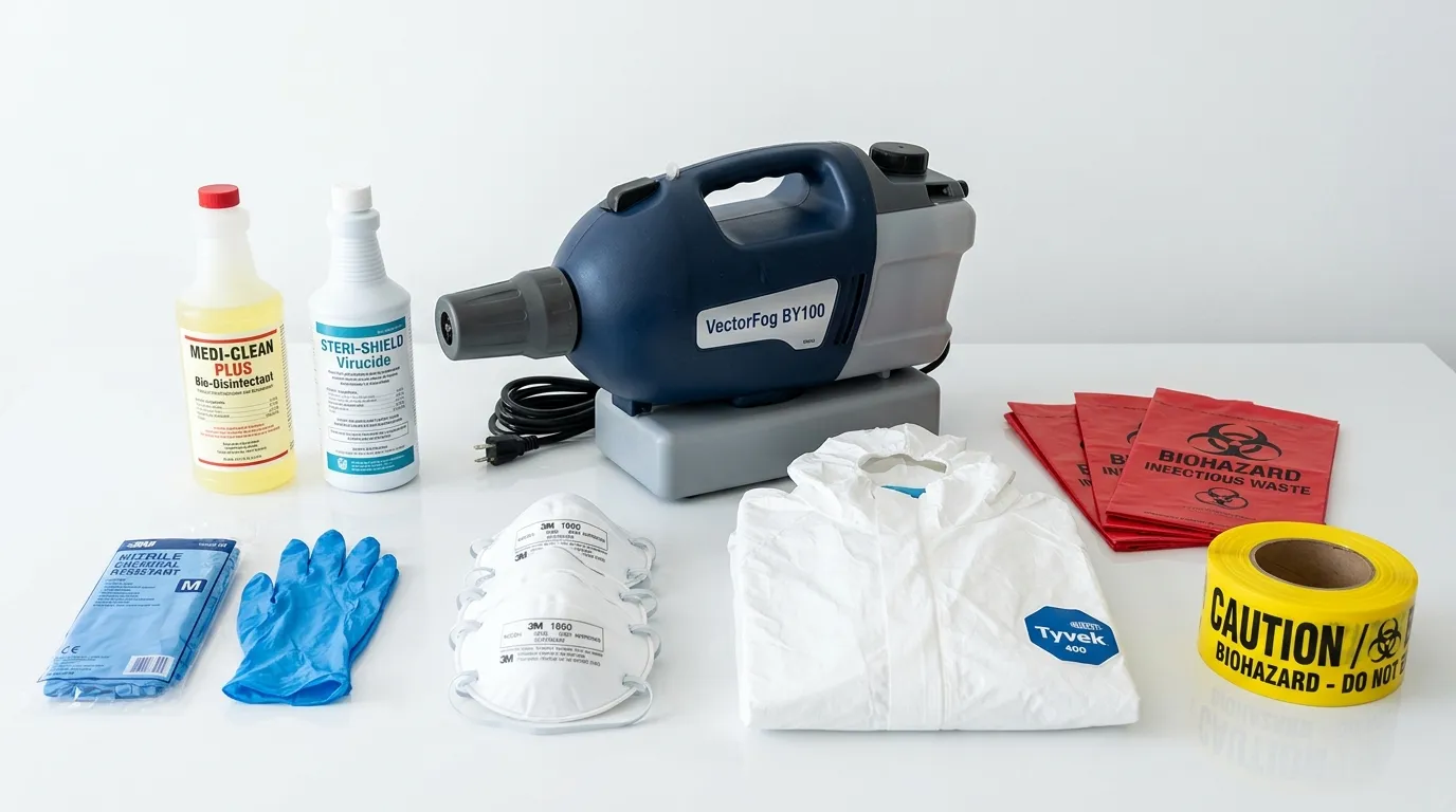 Professional biohazard remediation crew working in East La Mirada